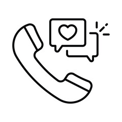 Love Call vector outline icon. EPS 10 file