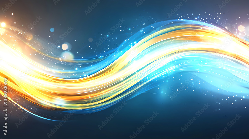 Leinwandbilder dynamic abstract wave design with vibrant colors of blue and orange creating a sense of motion and e