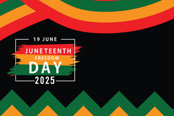 Juneteenth Independence Day. Freedom or Emancipation day. Annual american holiday, celebrated in June 19. African-American history and heritage. Poster, greeting card, banner and background. Vector