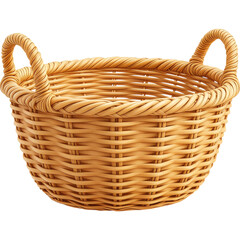 Obraz premium Empty Light Brown Oval Wicker Basket