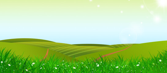 Fototapeta premium spring fresh country side banner
