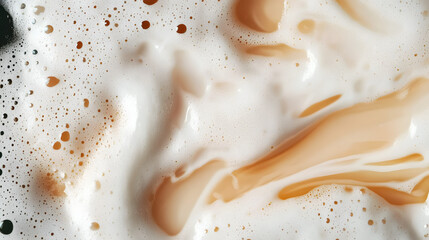 Abstract texture of cream soda with vanilla swirl for beverage design
