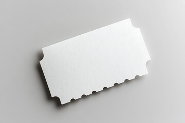 Blank White Ticket Mockup on Grey Background, Clean, Textured Card, Customizable