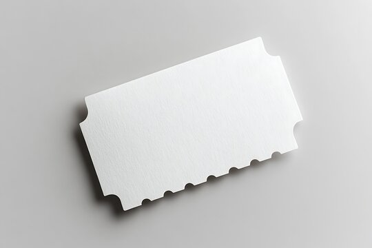 Blank White Ticket Mockup on Grey Background, Clean, Textured Card, Customizable