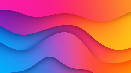 Fototapeta premium Vibrant abstract background featuring smooth waves of color in pink, orange, and blue, perfect for stylish designs and websites.
