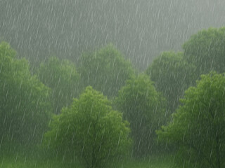 雨が降っている風景