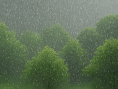 雨が降っている風景