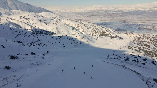 Aerial drone view of Ergan Mountain Ski Center