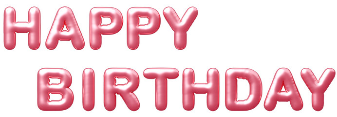 3D画像_風船_HAPPY BIRTHDAY_ピンク