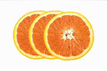 Orange fruit, half, slices  isolated on the white background, clipping path