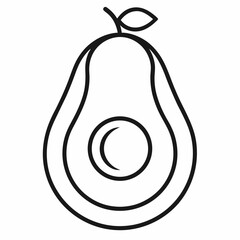 Avocado outline icon on white background