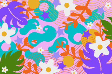 Naklejka premium Tropical summer banner background