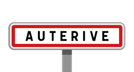 Panneau sur poteau central de ville d’Auterive, Haute-Garonne