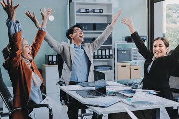 business meeting businesswoman woman office entrepreneur presentation success applause applauding...