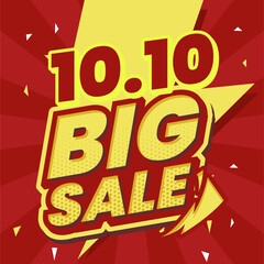 10.10 Big Sale Banner Lighting Text Background