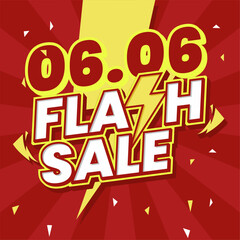 06.06 Flash Sale Banner Lighting Text Background