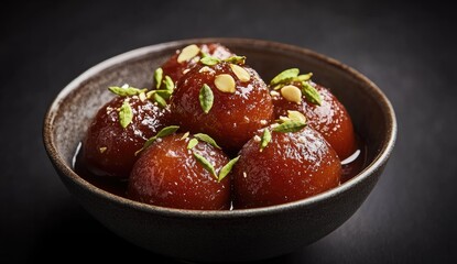 Sweet, spherical Indian dessert in a bowl