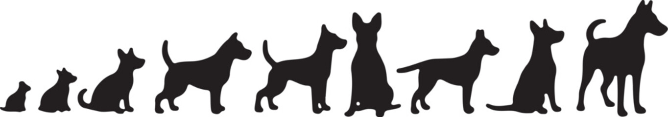 Dog Silhouette Bundle with Humans
