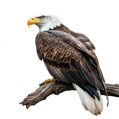 Majestic Eagle Perched on transparent background