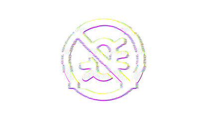 Icon debug is distorted. Glitch. Noise, chromatic aberration, geometric distortion