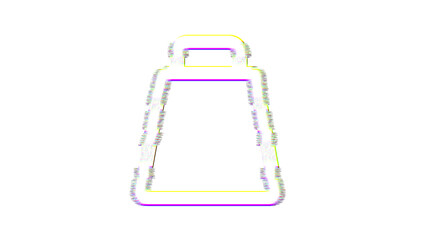 Icon cowbell is distorted. Glitch. Noise, chromatic aberration, geometric distortion