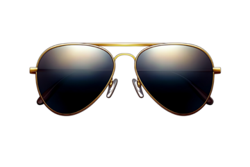 Stylish aviator sunglasses with gradient lenses against a white isolate background.