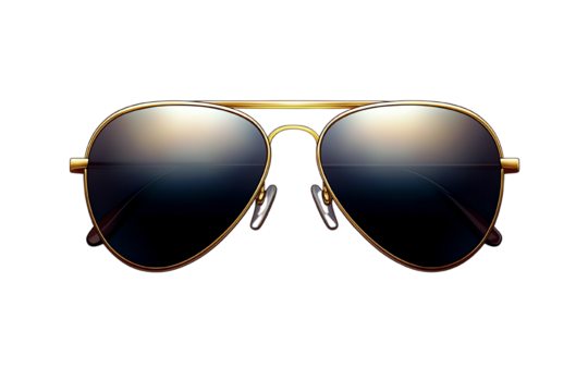Stylish aviator sunglasses with gradient lenses against a white isolate background.