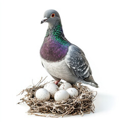 Calm Mother Pigeon on transparent background