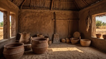 Fototapeta premium inside view of farmer house