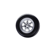 Obraz premium A photorealistic illustration of a car wheel with low-profile tires floating on a Transparent background PNG