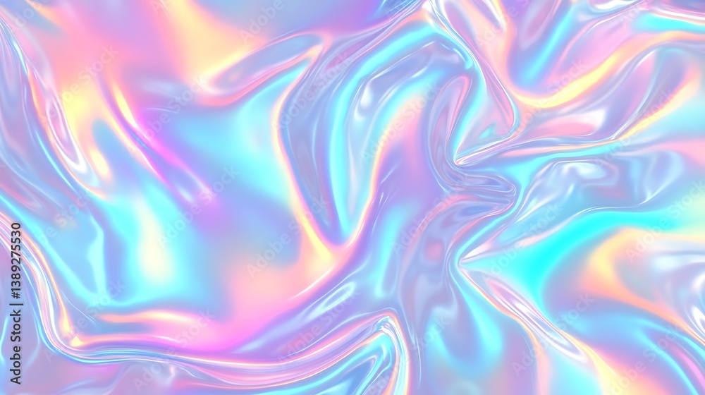 Aufkleber Stunning iridescent abstract pastel background with flowing and smooth patterns for creative projects : Generative AI