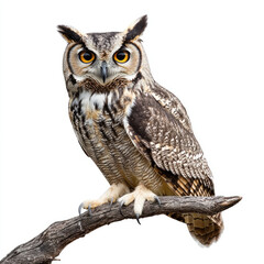 Obraz premium Wise Owl Perched on transparent background