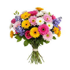 bouquet of flowers isolated on transparent background 