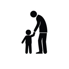 Fototapeta premium family silhouette, parenting icon, family bonding, father and daughter, mother and son, parents with kids, family dinner, travel with children, child care, parenting vector, daily life family, parent 