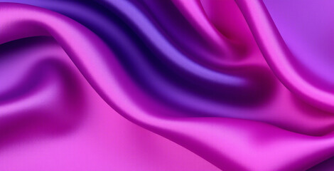 Dark blue purple pink silk satin. Abstract elegant background for design. Color gradient. Silky smooth fabric.