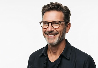 Obraz premium 明るい光と笑顔の男性 ポートレート 写真