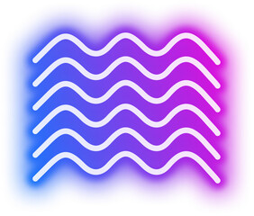 Neon Memphis Geometric Icon Sign