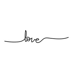 continuous line logo design love writing