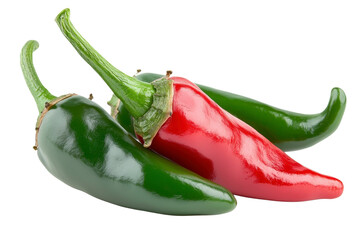 Vibrant Red and Green Jalape o Peppers Isolated Spicy Chili Food Photography