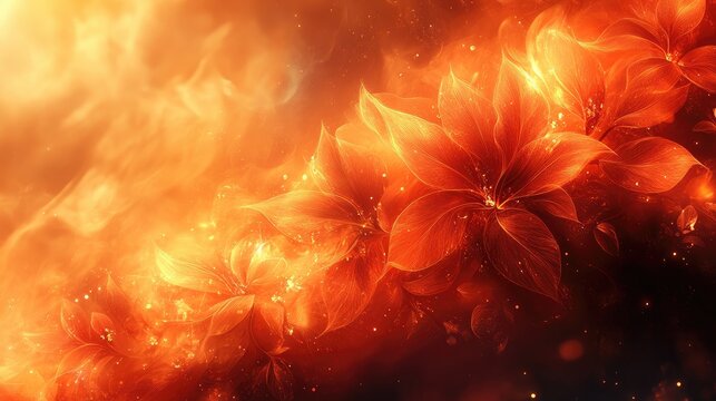 A vibrant orange radiates health, surrounded by abstract symbols of joy and mental well-being, evoking warmth and positivity.