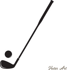 Crossed wedge golf club, Flat Black golf club silhouette, Pair of iron or wedge golf club flat vector icon