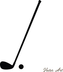 Crossed wedge golf club, Flat Black golf club silhouette, Pair of iron or wedge golf club flat vector icon