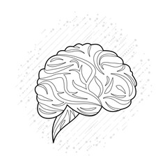 Human brain, blend of biological and technological elements. The design's intricate nodes and lines Representing the connection between human intelligence and modern technology