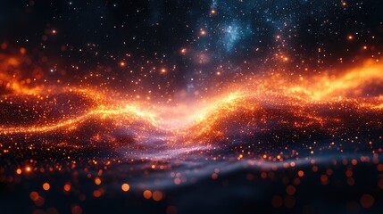 Fototapeta premium Cosmic filaments stretch across a starry expanse, embodying the vast scale of the universe.