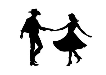 silhouette of a couple dancing