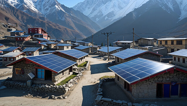 Mountain-Surrounded Solar City
