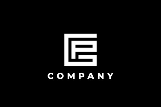 letter p and g monogram modern abstract logo