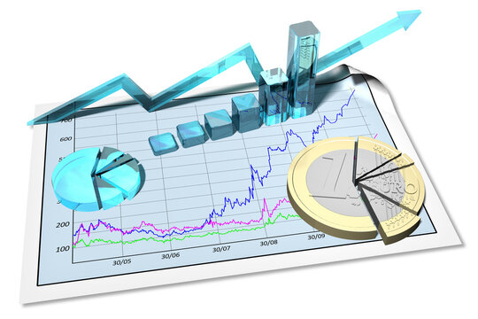 PNG. Trasparente. Grafico crescita finanziaria. Astratto su fondo bianco.