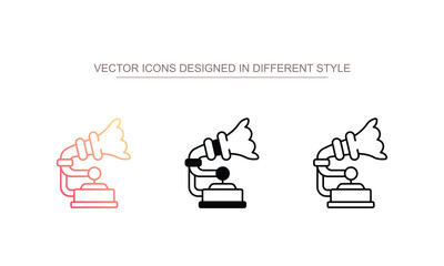 Gramophone icon design with white background stock illustration