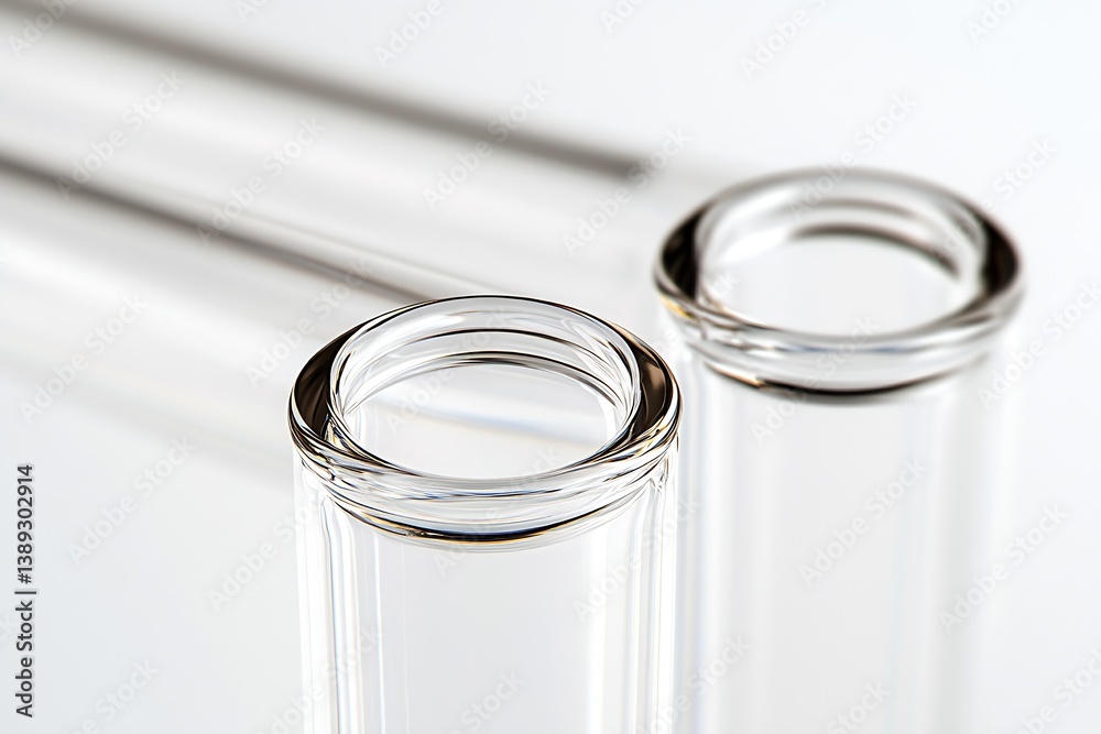 Poster a close-up view of sleek glass test tubes in a bright laboratory environment showcasing precision en